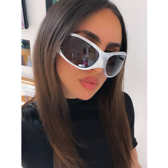 RARE NEW Balenciaga BB0252S Silver Mask Sunglasses $685